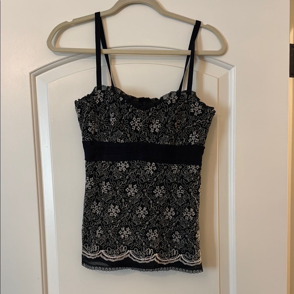 Nanette Lepore Black and White Fitted Camisole